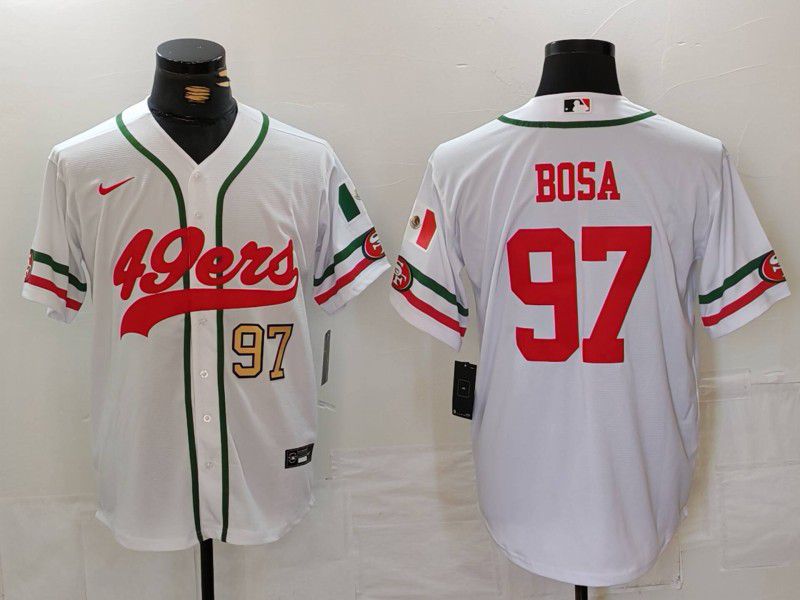 Men San Francisco 49ers #97 Bosa White Joint Name 2024 Nike Limited NFL Jersey style 2->san francisco 49ers->NFL Jersey
